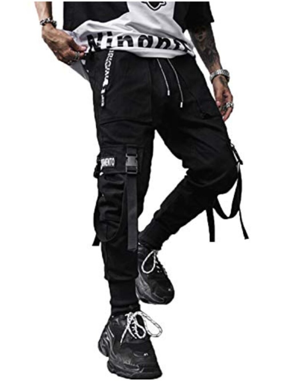 Men's Techwear Jogger Pants Tactical Cargo Harem Streetwear Multi Pocket
